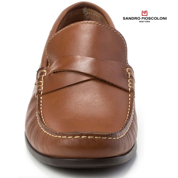 Sandro Moscoloni Brown Leather Cross Strap Loafer main image 5